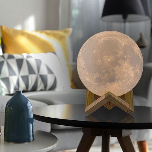 3 D Moon Lamp  Зарядкали симсиз Ой куринишидаги