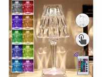 Lampa acrilica tip cristal 16 culori reincarcabila telecomanda 11x25cm