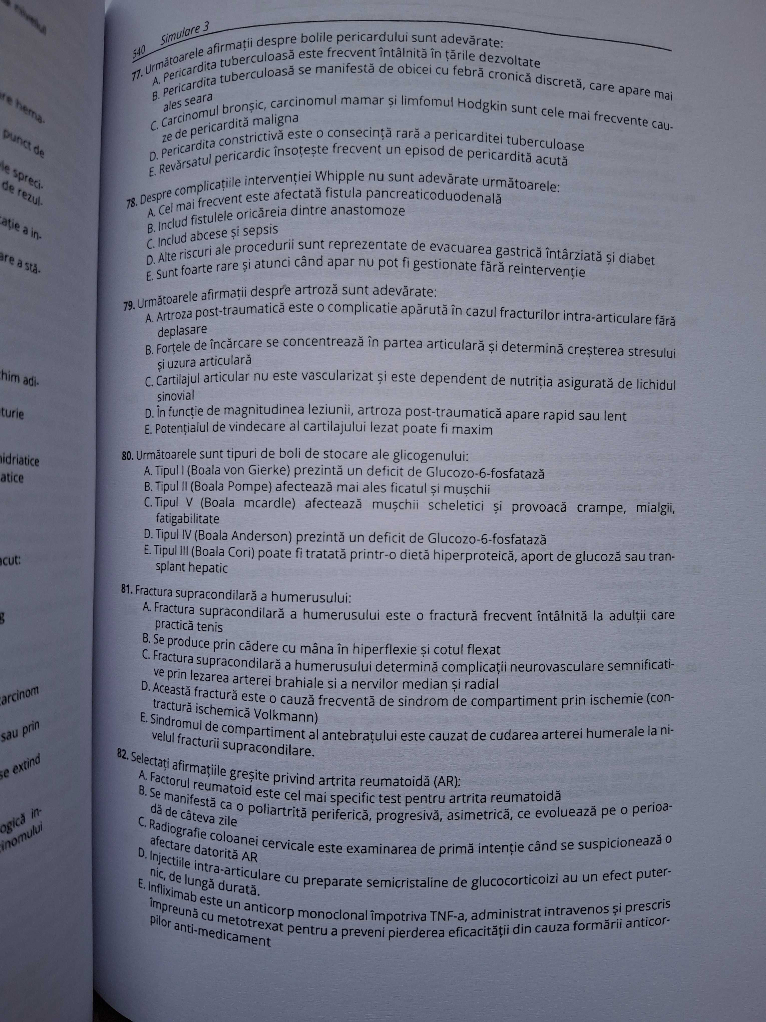 Cărți cu întrebări pt examenul de Rezidențiat