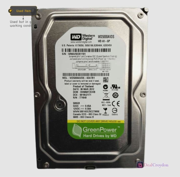 Hard disk WESTERN DIGITAL WD WD5000AVDS 500GB Green Power