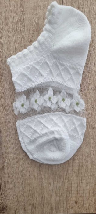 4 бр. красиви прозрачни чорапки с цветя, one size