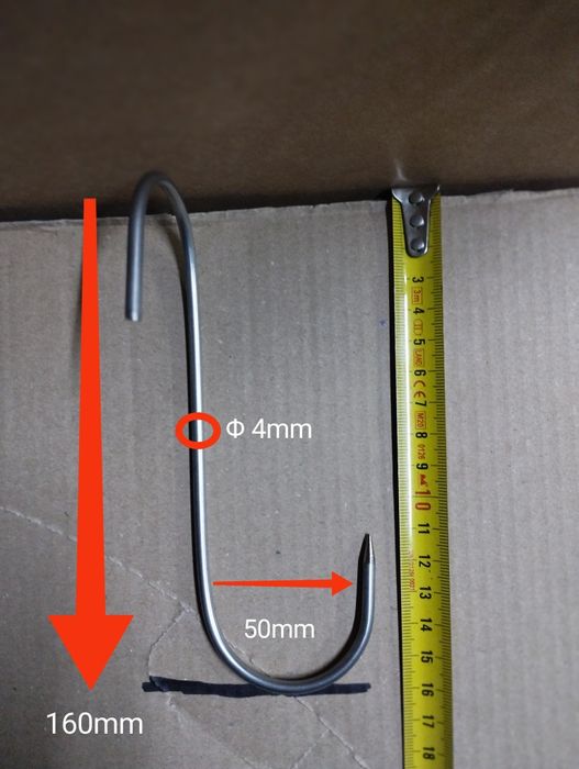 Super pret pentru carligele inox pentru afumatoare/ 50 buc