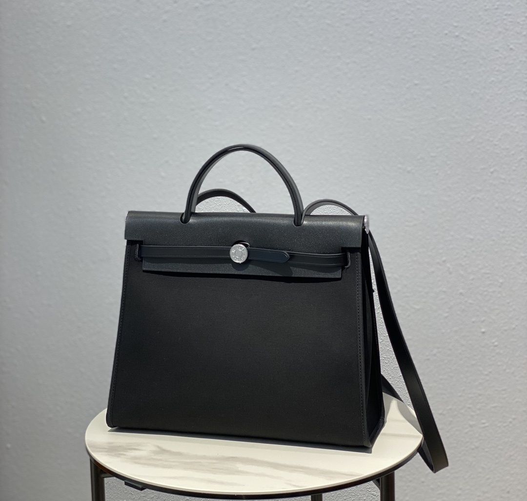 Geanta Hermes Herbag, negru, tip Premium