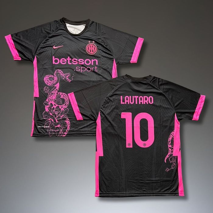 Флуоресцентна футболна тениска на Интер#Лаутаро Мартинес#10!
