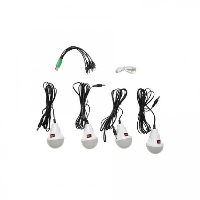 Panou solar 8 acumulatori LiIon 4 bec incarcare telefon radio mp3 blue