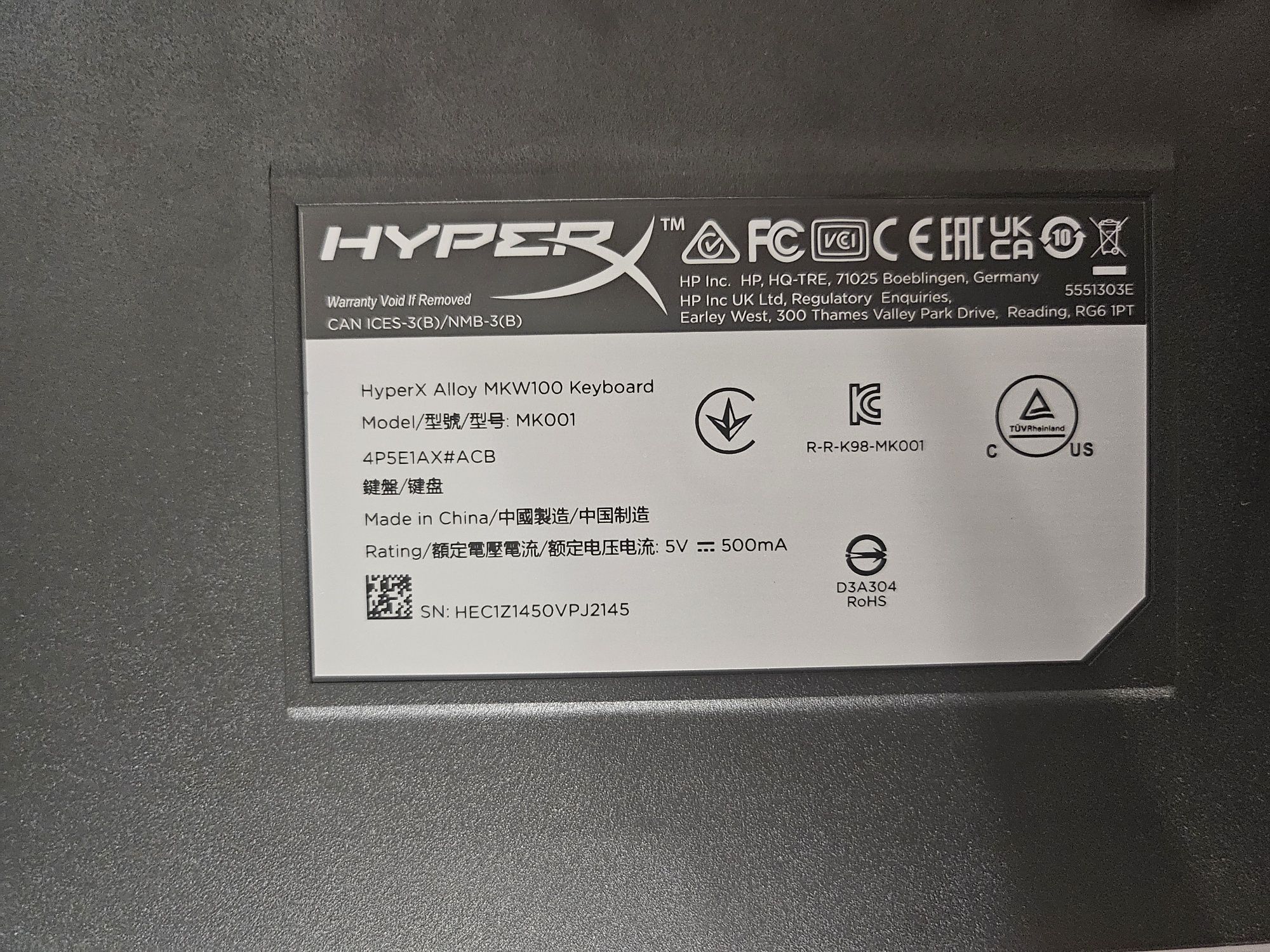 Механическая игровая клавиатура HyperX Alloy MKW100 с RGB подсветкой