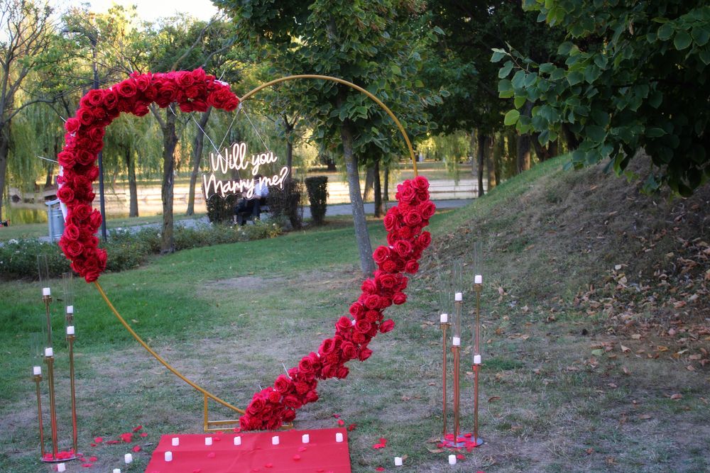 Decor romantic pentru cerere în căsătorie + ședință foto cadou