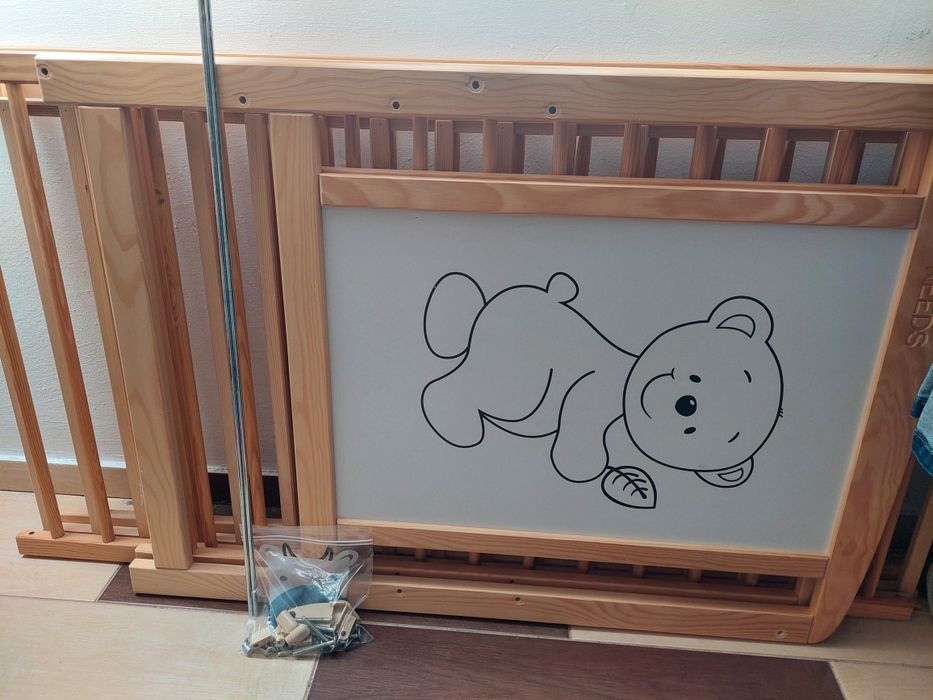 Pătuț bebe 120x60 culoare natur + saltea cocos lavabila