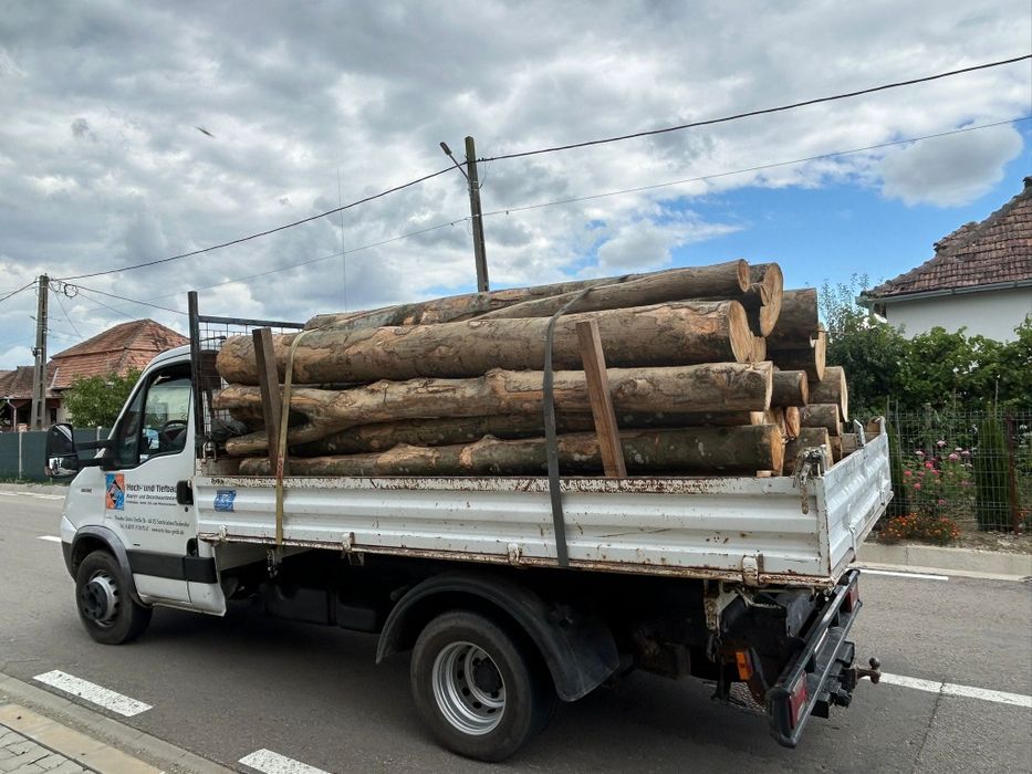 Transport nisip sort pământ lemne baloți cu mașină basculabilă ,macara