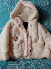Шуба на девочку из США на 2-3 года фирменная белоснежная куртка зима