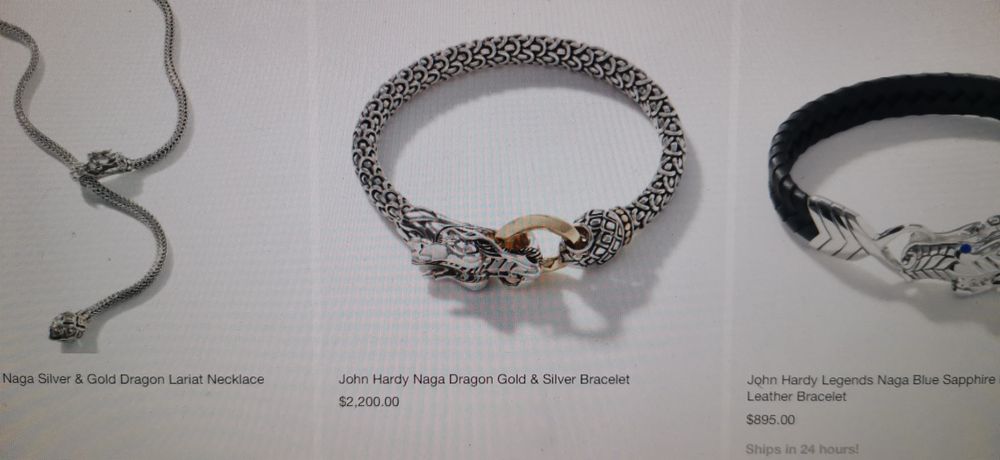 Bratara John Hardy NAGA DRAGON  silver - gold 18 k
