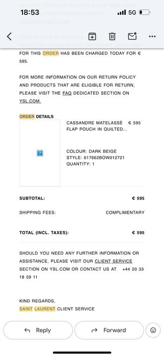 Saint Laurent оригинална чанта плик/клъч