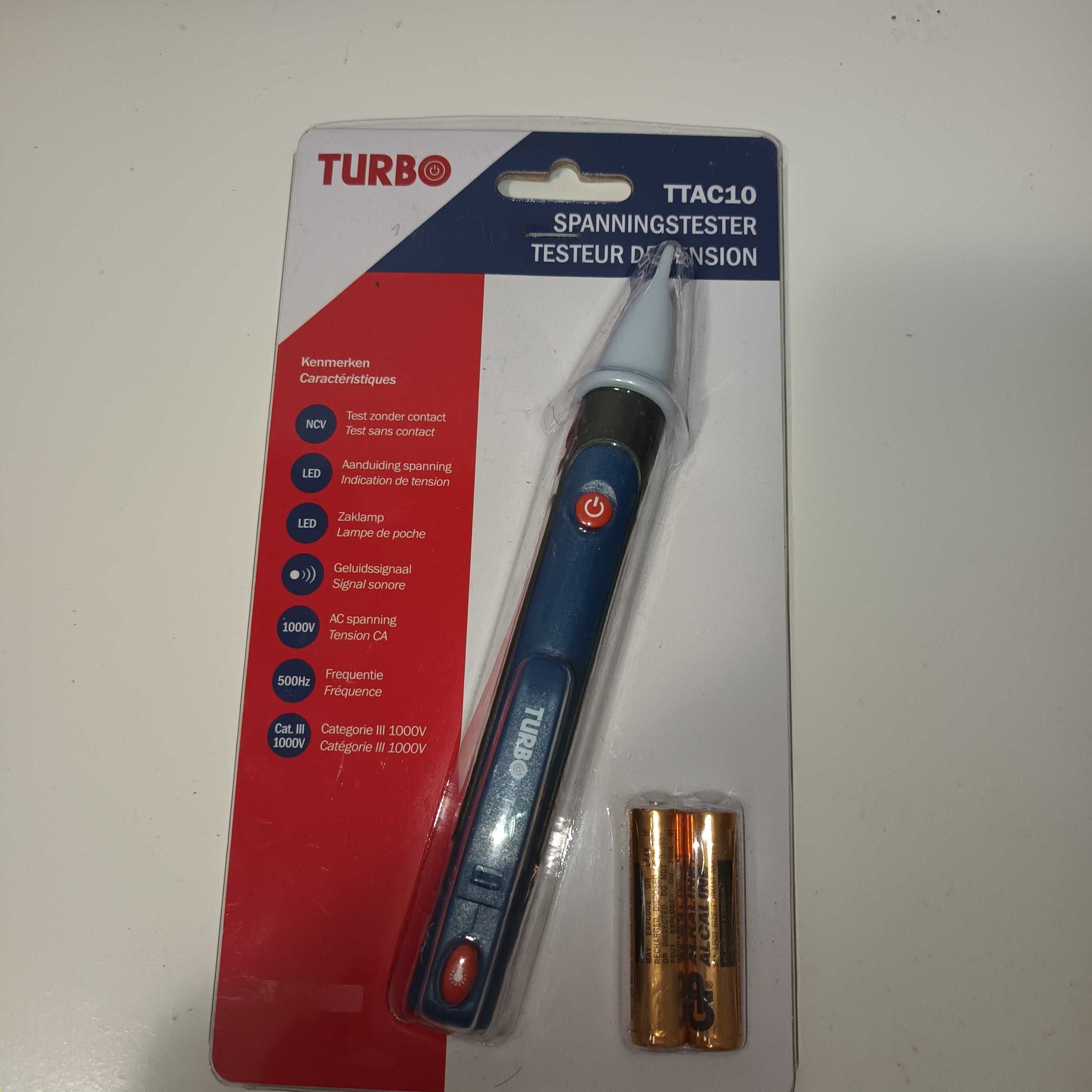 Detector de tensiune fără contact + lanternă TURBOTECH : TTAC10