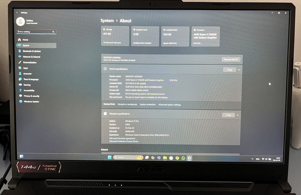 Laptop Asus TUF Gaming A17 FA706n