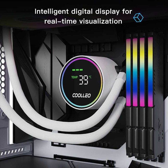 Cooler CPU AIO Coolleo ICE Fairy 360 Digital ARGB 300W TDP Intel AMD