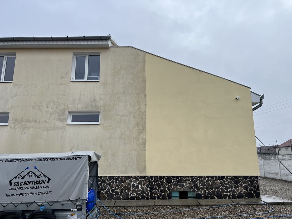 Curatare exterioara cladiri, fatada, pavaj, hale metalice, geamuri etc