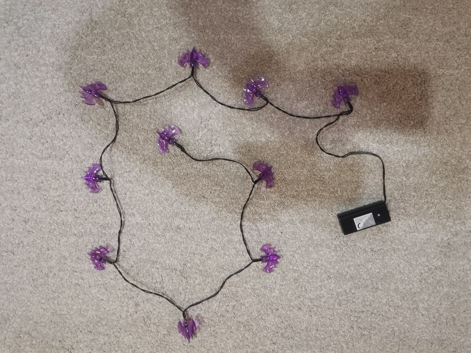 Хелоуин украса лампички Прилеп скелет каубой размер S