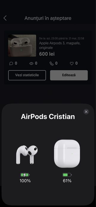 Apple Airpods 3, magsafe, originale