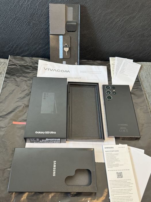 1TB Samsung S23 Ultra 12GB Vivacom Гаранция 2025 г. Phantom Black