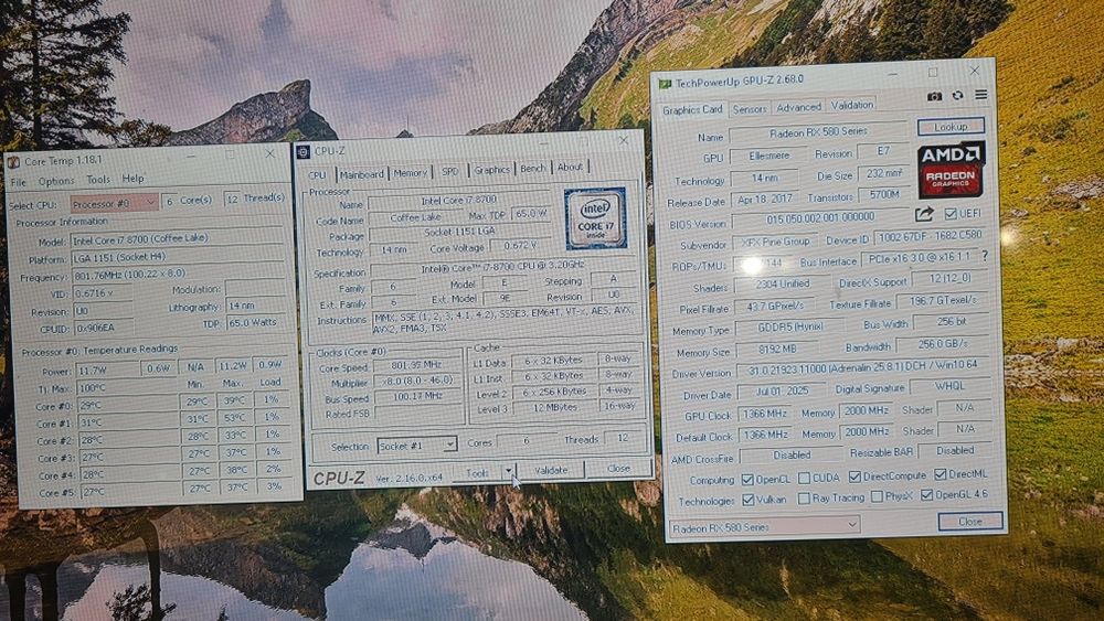 Unitate PC Gaming I7 Gen 8 video 8GB RX 580 16GB RAM SSD