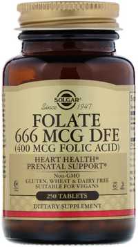 Solgar Folic Acid 666мкг 400 mcg 250 таблеток