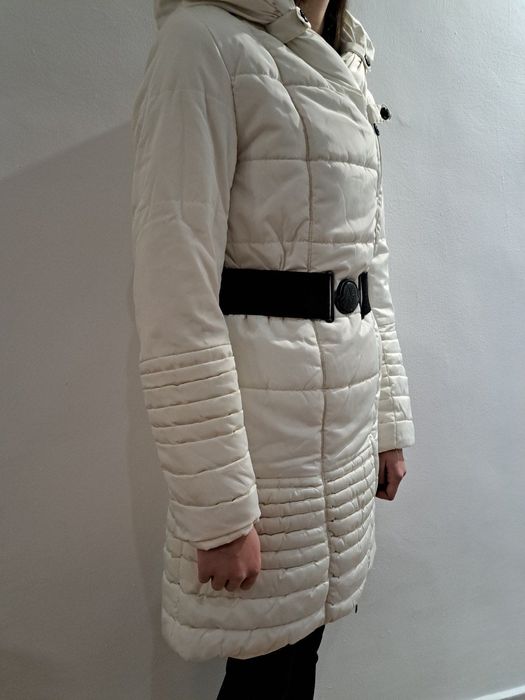 Зимно дълго яке цвят екрю