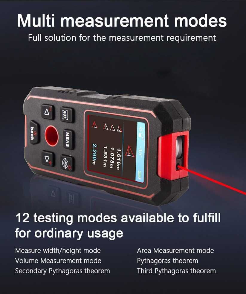 Скенер за стени, откриване на кабели, измерване на разстояниe, нивелир