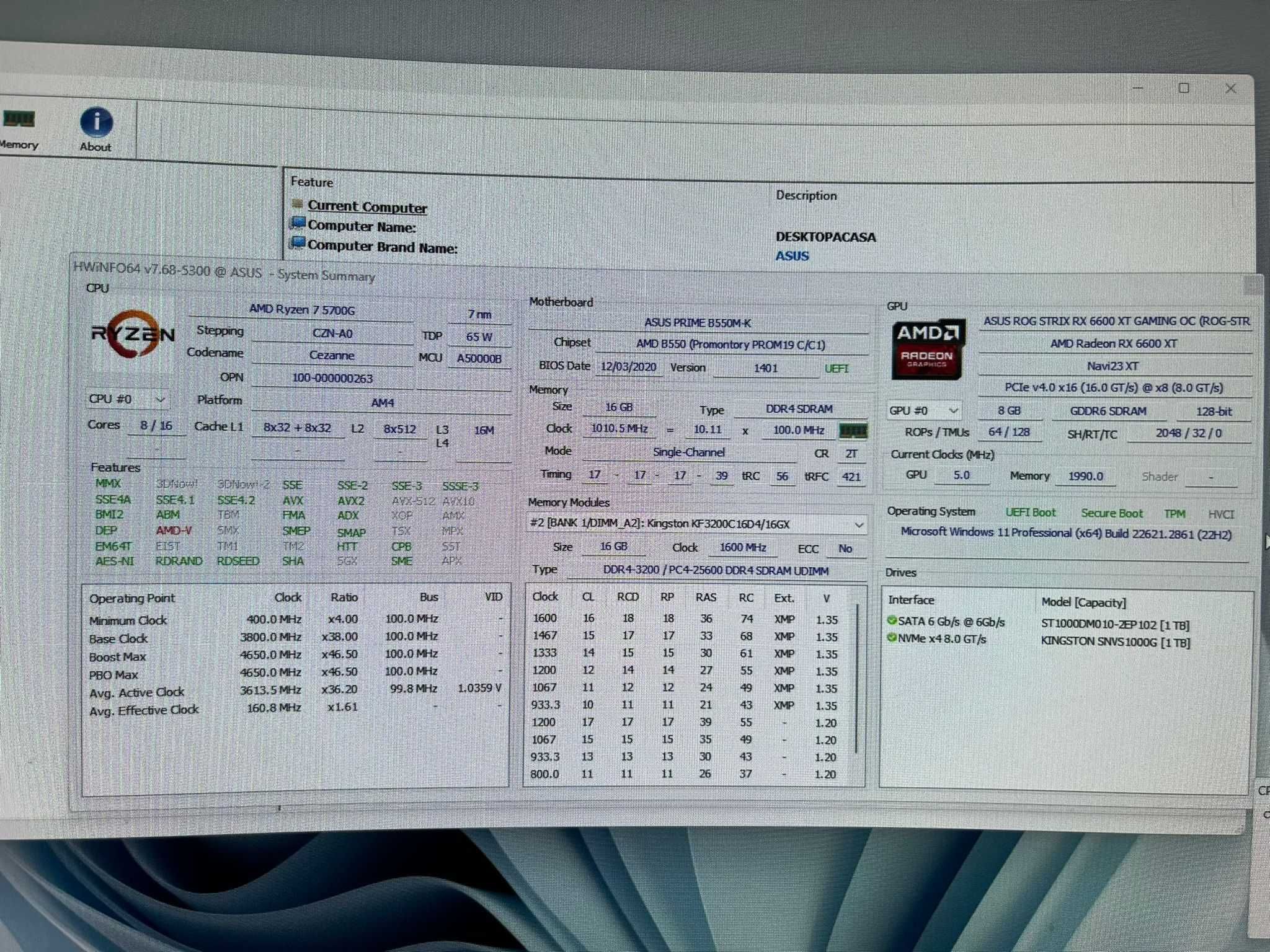 Desktop Myria Style V73 powered by ASUS + monitor curbat Dell