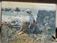 tablou copie dupa Grigorescu/Pescarita la Granville