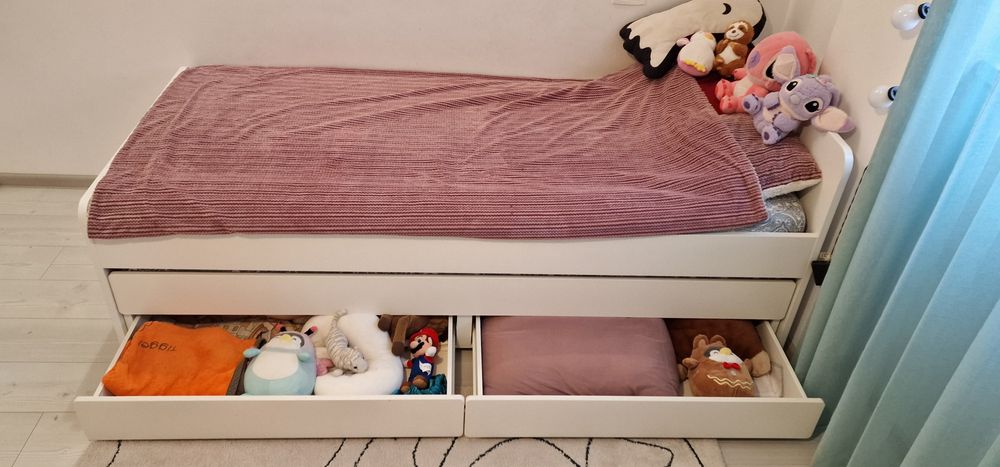 Pat extensibil IKEA Slakt – complet, 2 somiere + 2 saltele