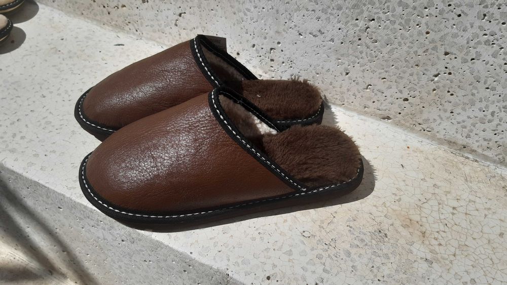 Papuci din blană naturală bărbătești