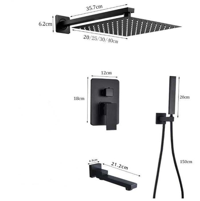 Baterie de dus incastrata para 30/40Cm 2 sau 3 functii fact/gar
