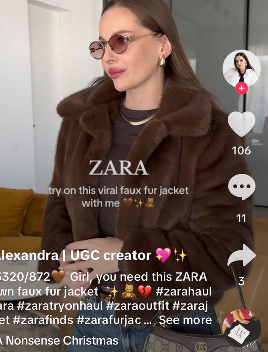 Палто с изкуствен косъм M