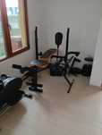 Vând banca multi funcțională, bicicleta, fitmaxx 5 pentru abdomen