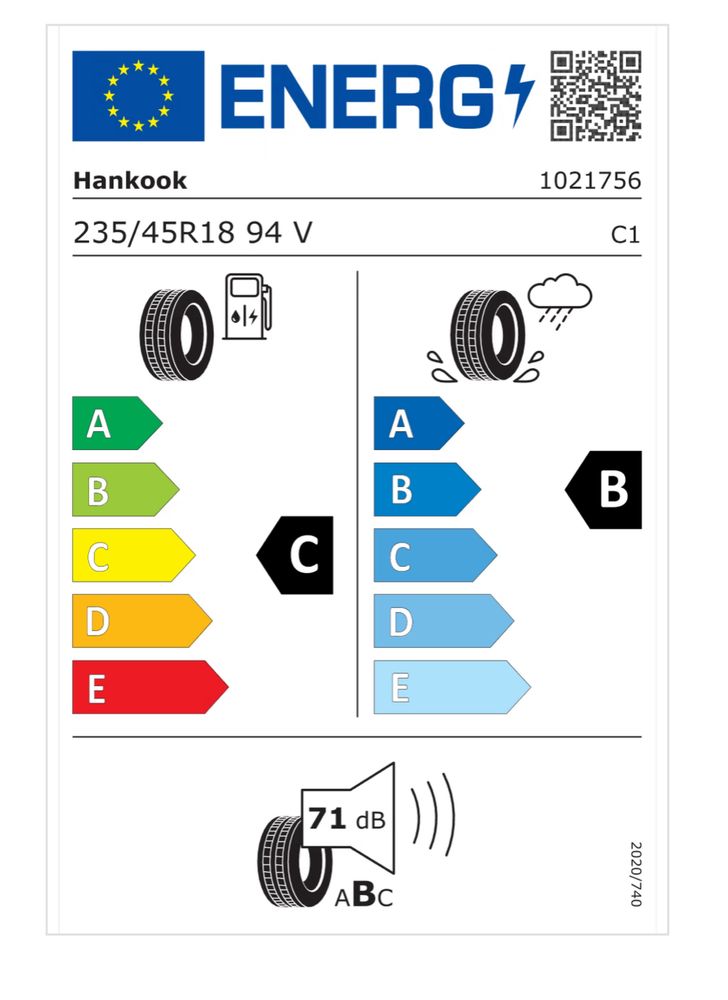 2бр. Hankook Ventus Prime3 235/45/18, 6мм, ДОТ 2019