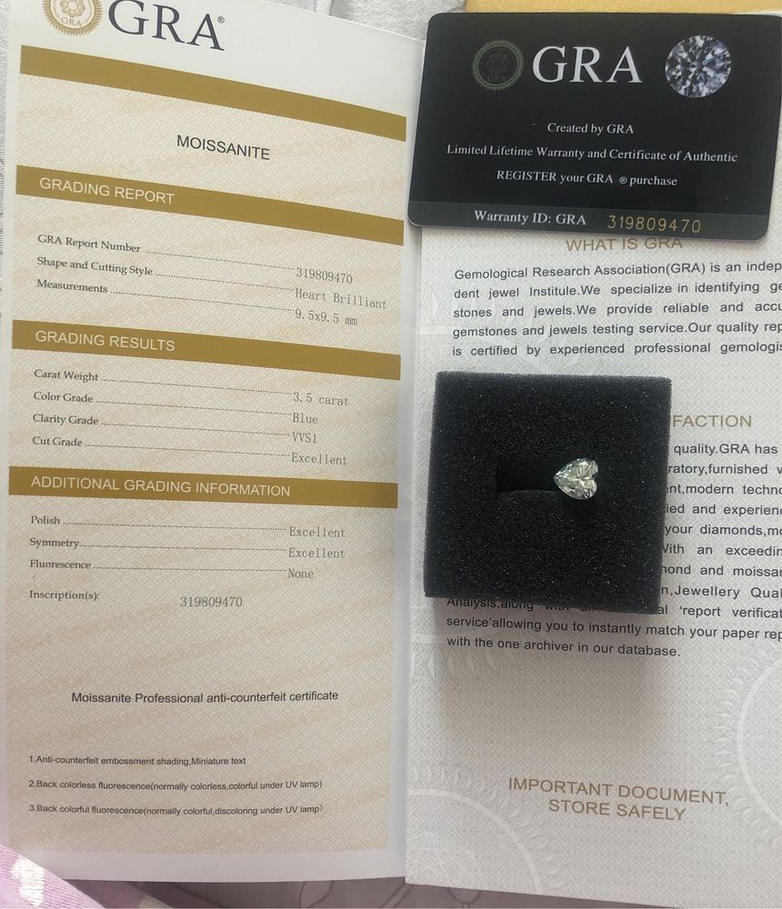 Lab created moissanite