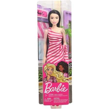 Papusa Barbie Fashionistas bruneta cu tinuta de petrecere