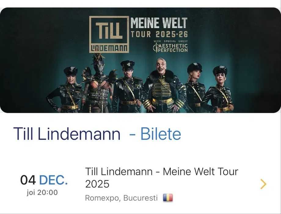 Bilete concert TILL LINDEMANN
