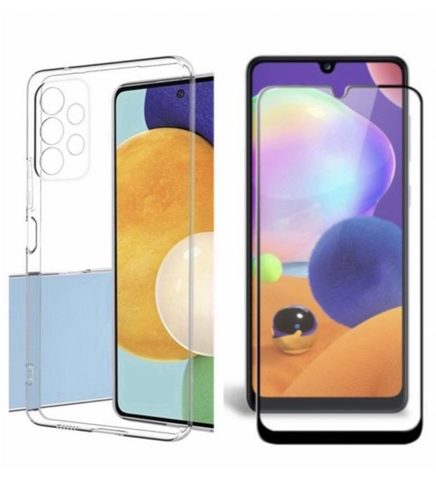 Husa Silicon Thin Case si Folie Sticla 21D Samsung A33/A53/A54/A55/A56