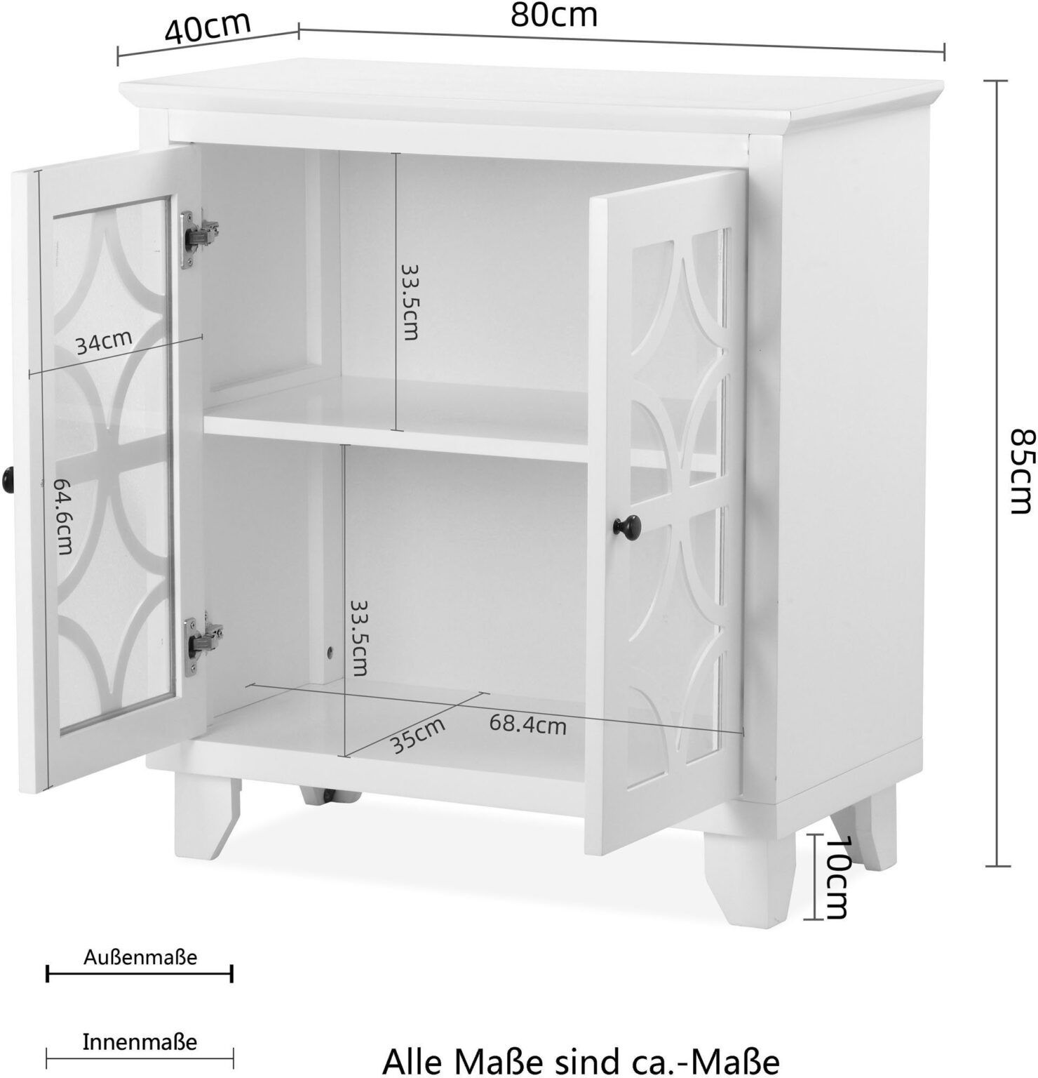 Comoda Timbers , Alb , 80 cm latime