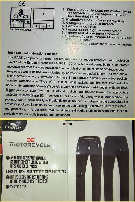 Blugi moto cu Kevlar și protecții, Crane, W34L31