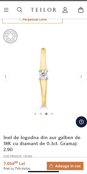 Inel logodna Teilor (aur 18K + diamant)