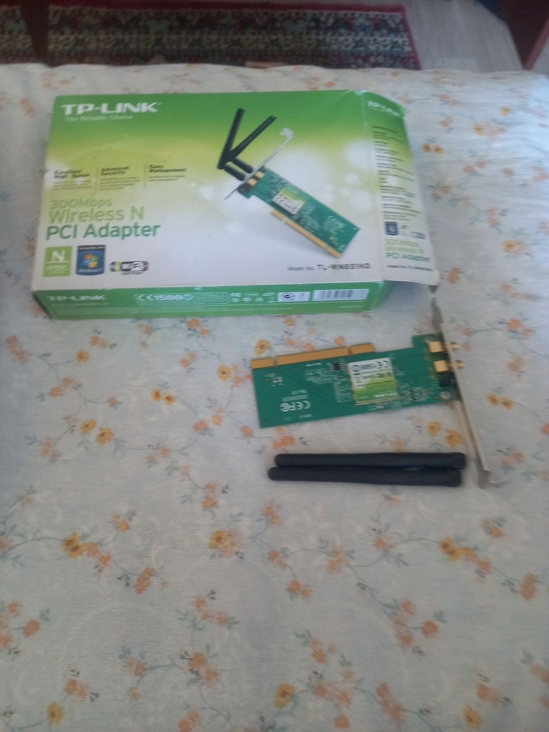 Wi-Fi адаптер TP-Link PCI 300Mbps (новый, полный комплект)