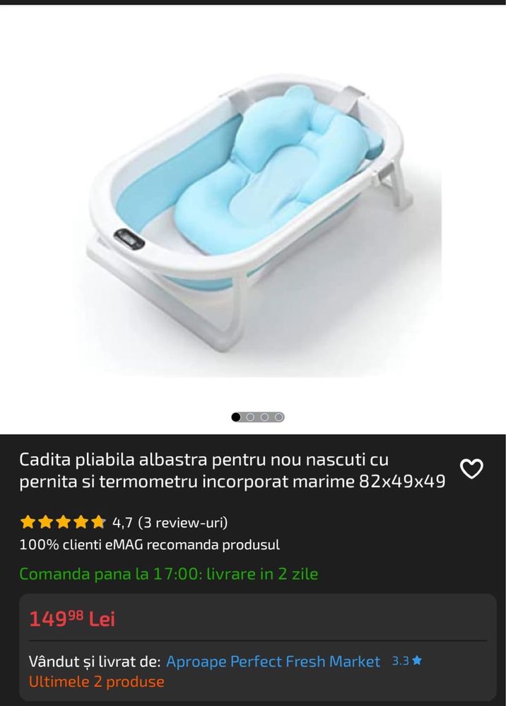 Cădiță bebeluș și suport cădiță/protecție