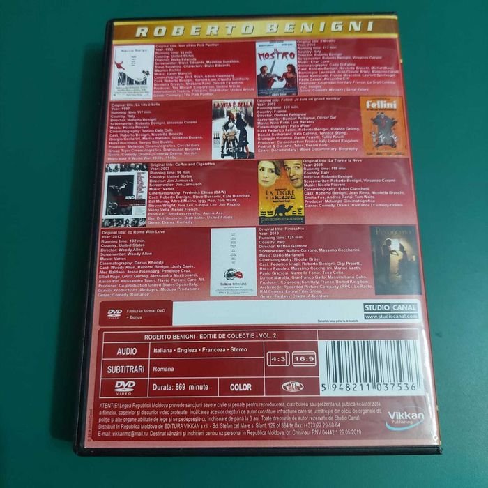 Roberto Begnini Collection vol. 2 - 8 DVD - subtitrate in limba romana