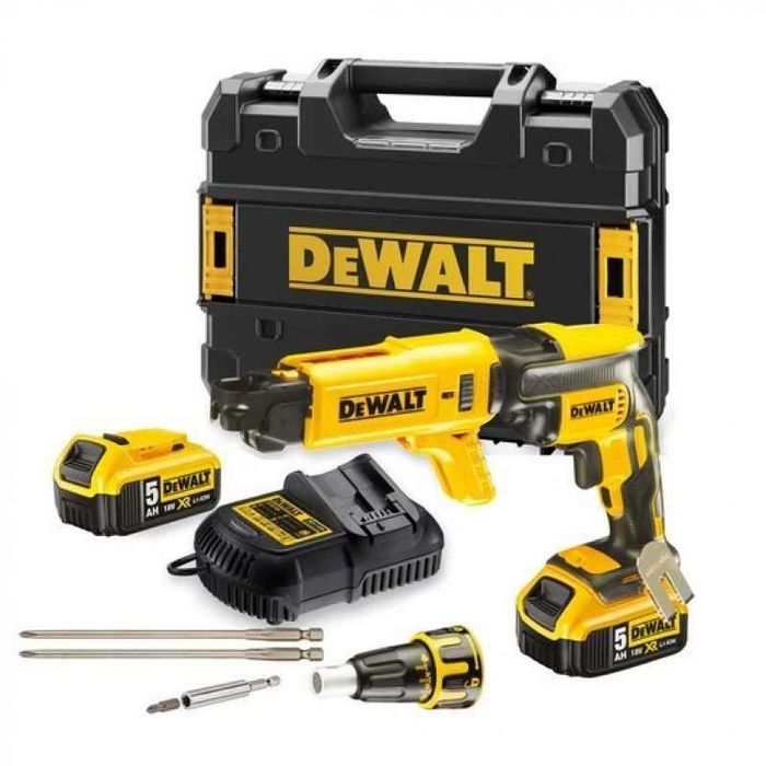 Акумулаторен винтоверт за гипсокартон DeWALT с 2 батерии зарядно куфар
