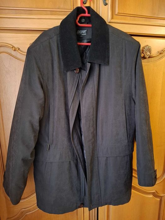 parka barbati marimea 48 bleumarin gri cu negru la guler