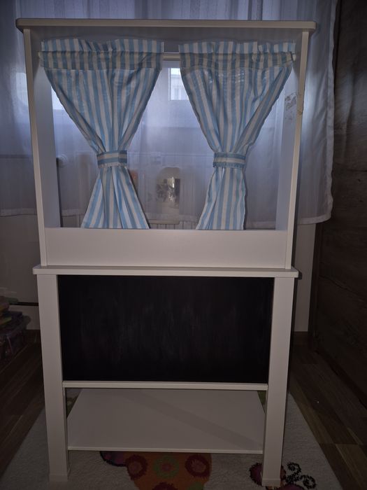 Bucatarie de lemn, 3 in 1( bucătărie, magazin si teatru de papusi)