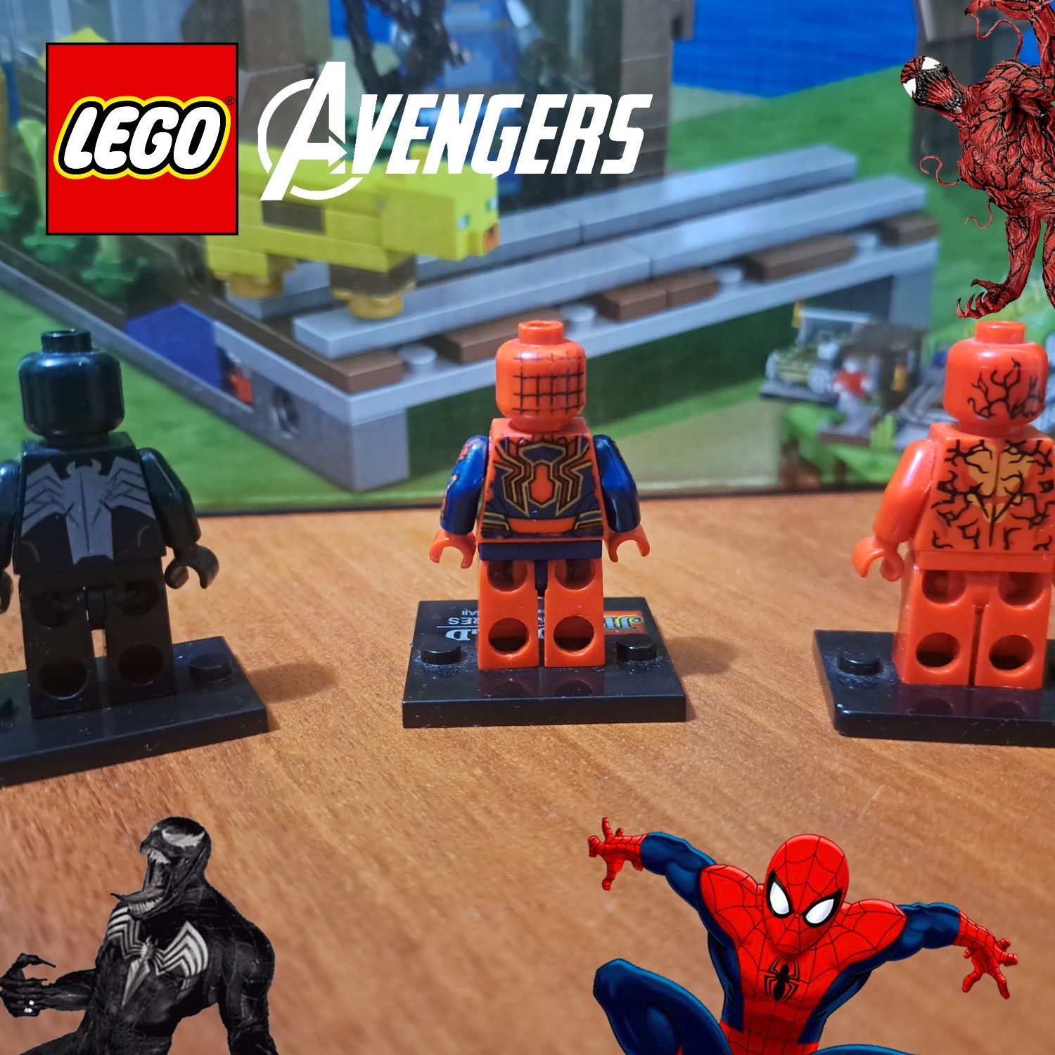 Лего фигурки Марвел, Веном, карнаж, человек паук
