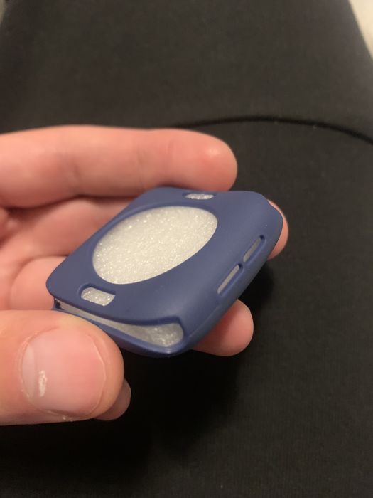 Apple watch 4 5 6 44m син силиконов кейс